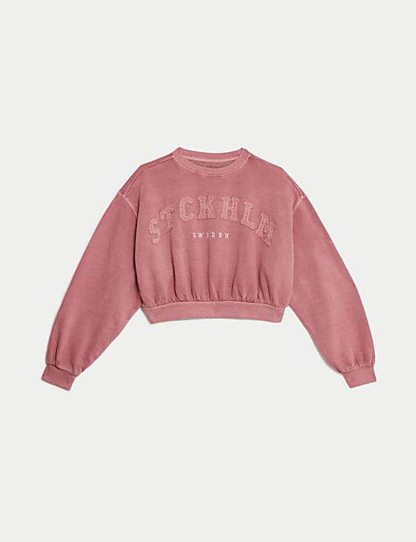 Sweat court en coton avec slogan « Stockholm » (du 6 au 16 ans) - CH