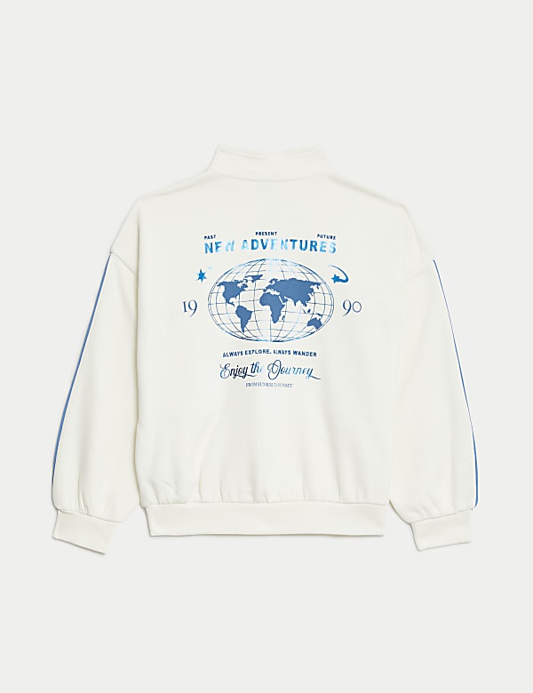 Cotton Rich Half Zip Graphic Sweatshirt (6-16 Yrs)