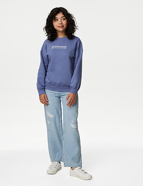 Cotton Rich Slogan Sweatshirt (6-16 Yrs)