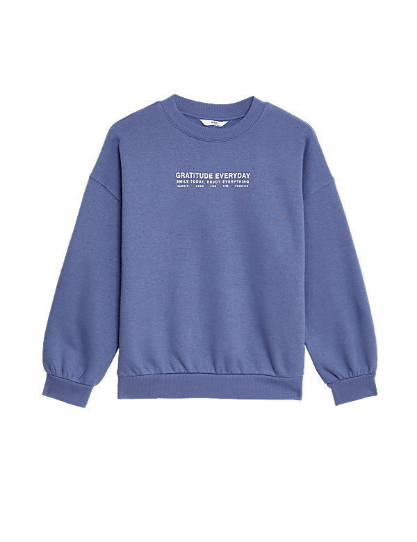 Cotton Rich Slogan Sweatshirt (6-16 Yrs)