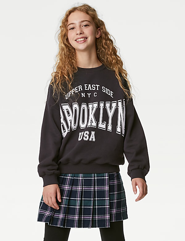 Cotton Rich Brooklyn Slogan Sweatshirt (6 - 16 Yrs) - UA
