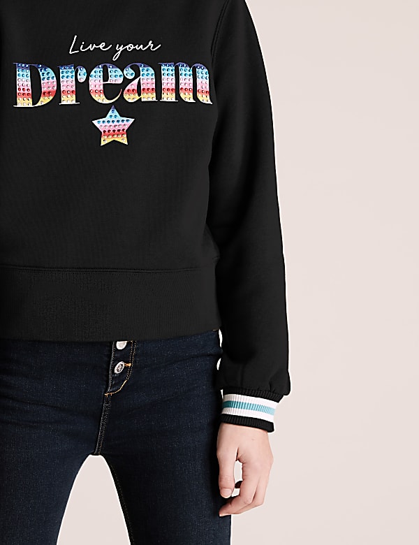 Cotton Dream Slogan Embellished Sweatshirt (6-16 Yrs)