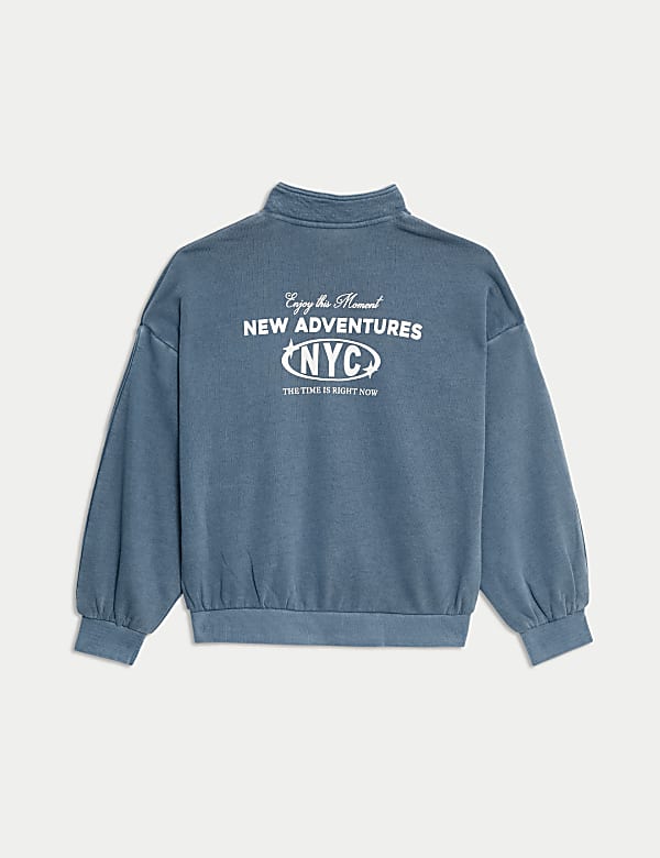 Cotton Rich Graphic Half Zip Sweatshirt (6-16 Yrs)