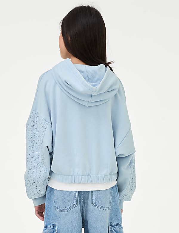 Cotton Rich Broderie Hoodie (6-16 Yrs) - MX