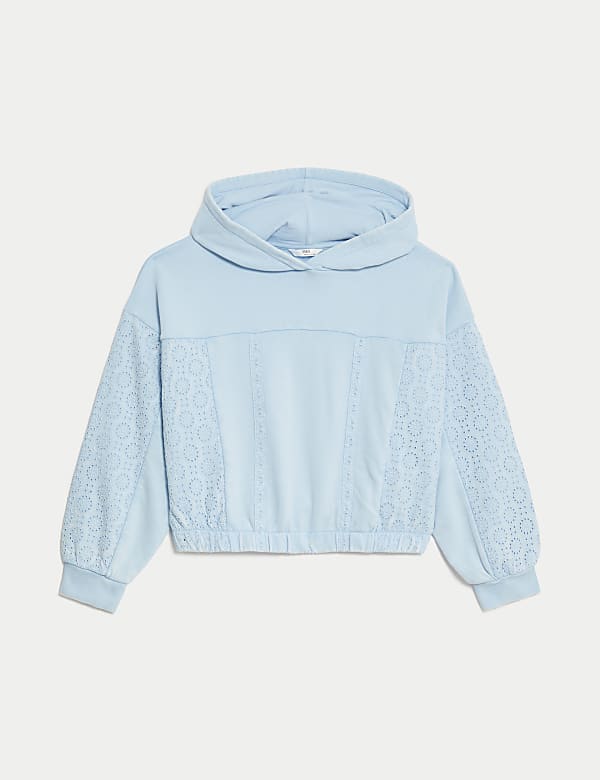 Cotton Rich Broderie Hoodie (6-16 Yrs) - MX