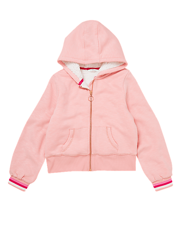 Cotton Borg Lined Zip Hoodie (6-16 Yrs)