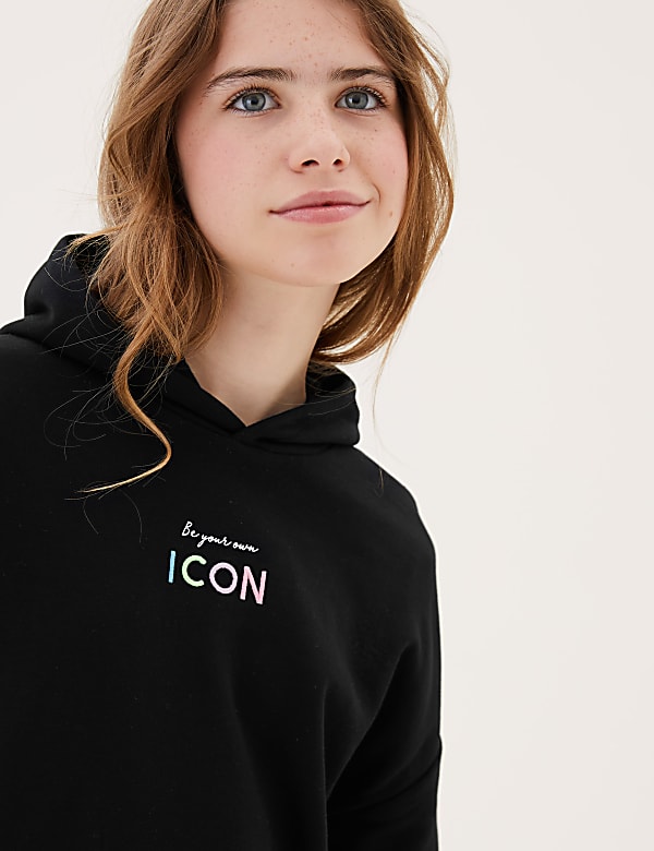 Cotton Rich Icon Slogan Hoodie (6-16 Yrs)