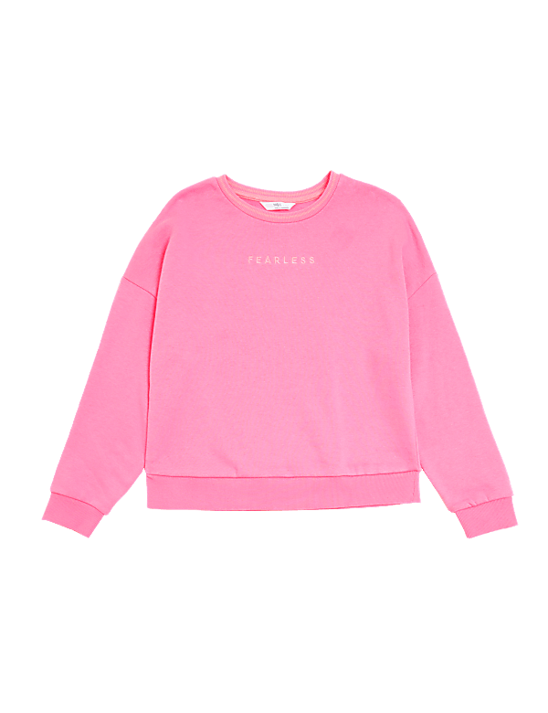 Cotton Rich Embroidered Slogan Sweatshirt (6-16 Yrs)