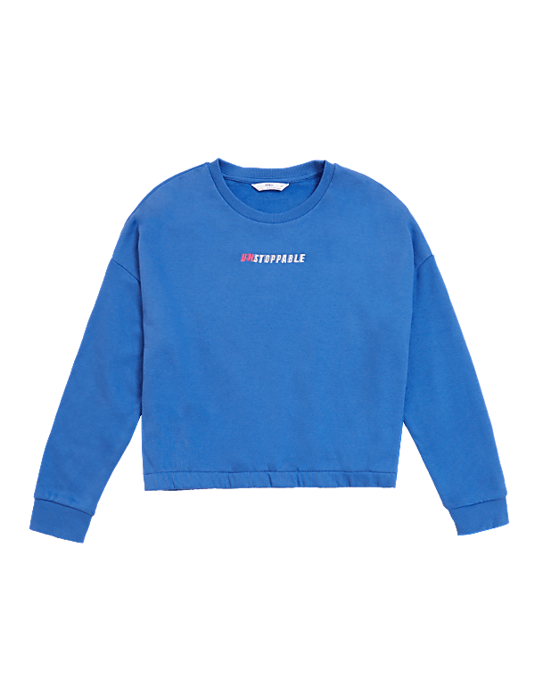 Cotton Rich Embroidered Slogan Sweatshirt (6-16 Yrs)