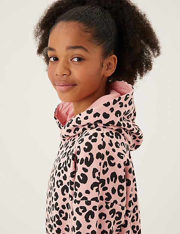 Cotton Rich Leopard Print Hoodie (6-16 Yrs)