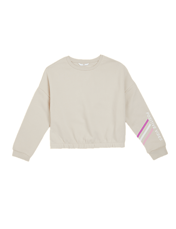 Cotton Rich Slogan Sweatshirt (6-16 Yrs)