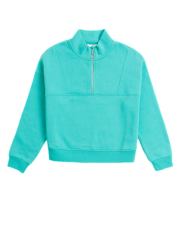 Cotton Rich Zip Sweatshirt