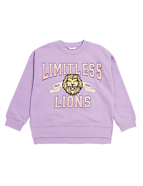 Cotton Limitless Lions Slogan Sweatshirt (6-16 Yrs)