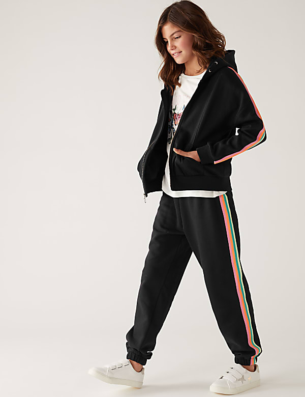 Cotton Rich Striped Hoodie