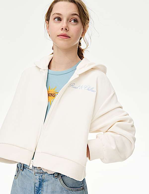 Cotton Rich Graphic Zip Hoodie (6-16 Yrs) - JO