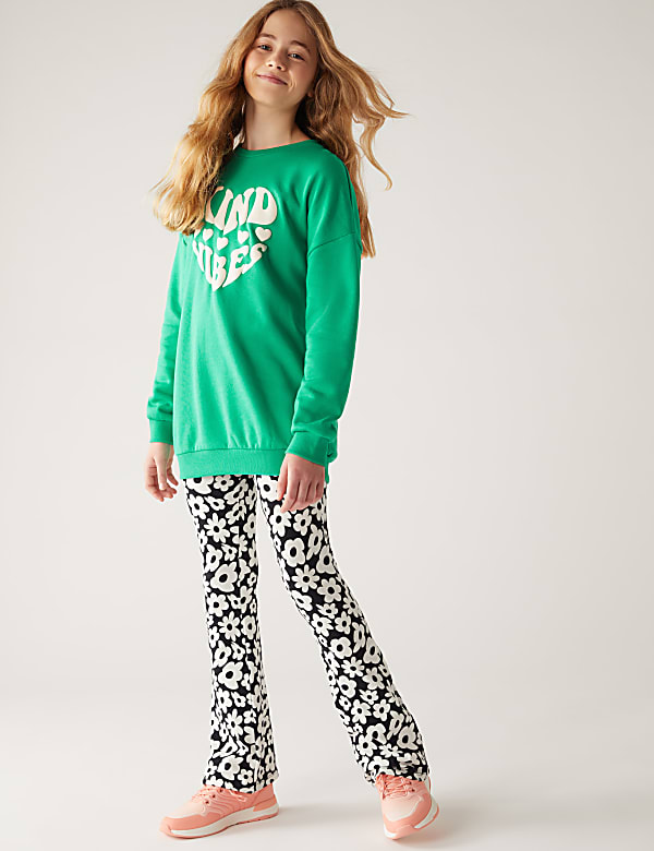 Cotton Rich Kind Vibes Slogan Sweatshirt