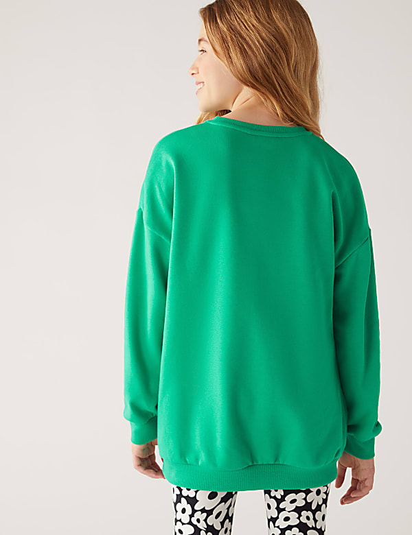 Cotton Rich Kind Vibes Slogan Sweatshirt