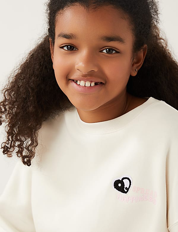 Cotton Rich Slogan Sweatshirt