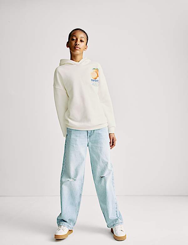 Εμπριμέ φούτερ με κουκούλα, με υψηλή περιεκτικότητα σε βαμβάκι (6-16 ετών) - GR