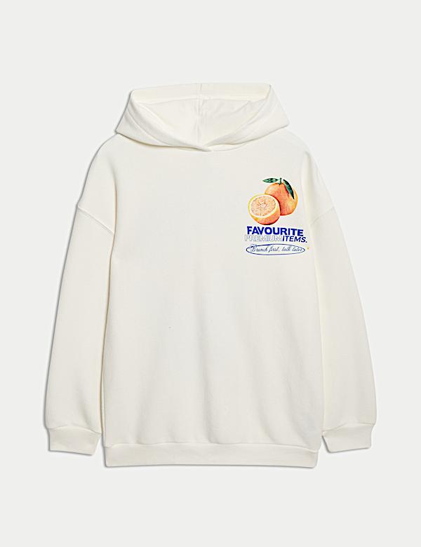 Εμπριμέ φούτερ με κουκούλα, με υψηλή περιεκτικότητα σε βαμβάκι (6-16 ετών) - GR