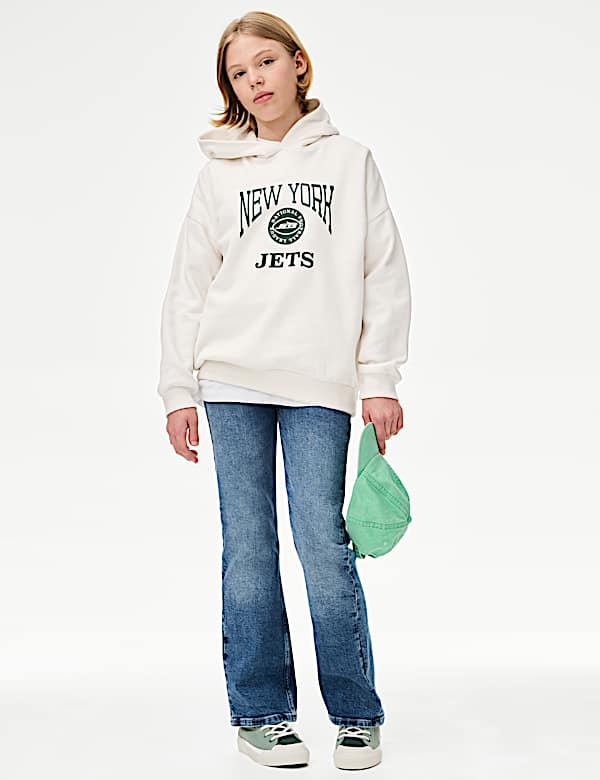 Cotton Rich NFL Jets Hoodie (6-16 Yrs) - GR