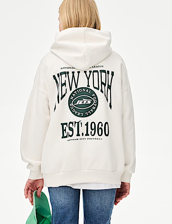 Cotton Rich NFL Jets Hoodie (6-16 Yrs) - GR