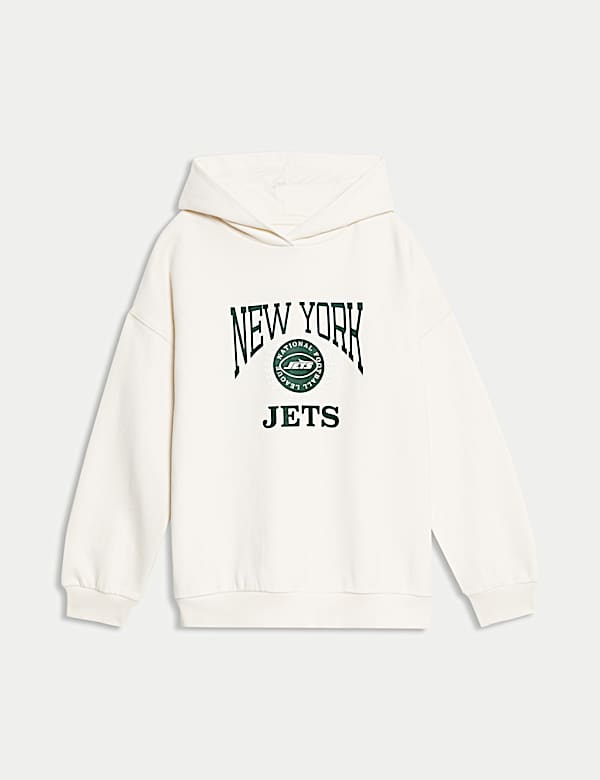 Cotton Rich NFL Jets Hoodie (6-16 Yrs) - GR