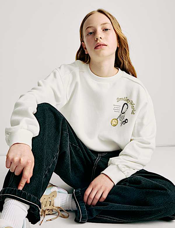 Sweatshirt Bahan Katun Motif SmileyWorld® (2-16 Tahun) - ID