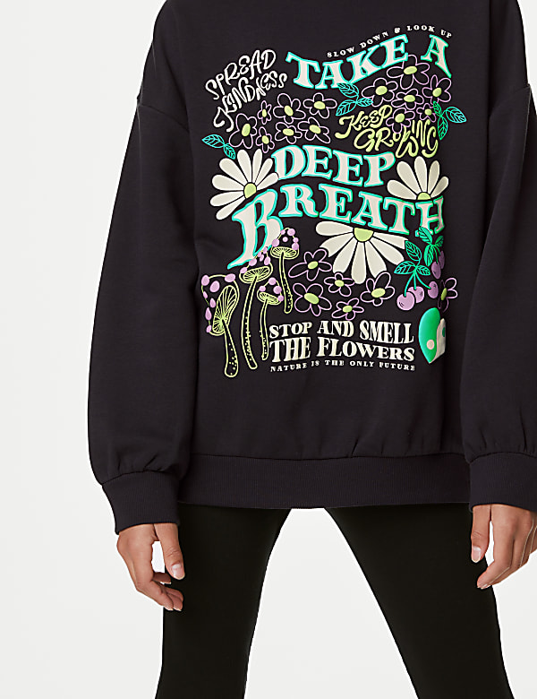 Cotton Rich Slogan Sweatshirt (6-16 Yrs)