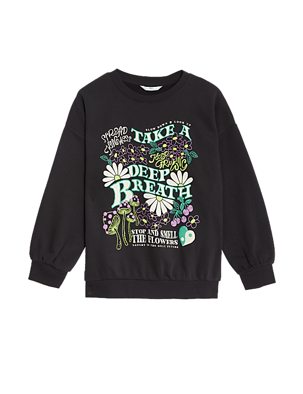 Cotton Rich Slogan Sweatshirt (6-16 Yrs)