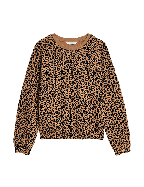 Buy Cotton Rich Leopard Print Sweatshirt 6 16 Yrs at Marks Spencer