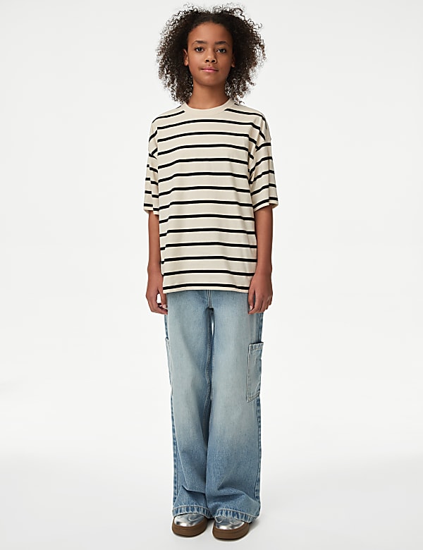 Pure Cotton Striped T-Shirt (6-16 Yrs) - GR
