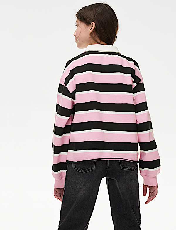 Pure Cotton Striped Rugby Top (6-16 Yrs) - JO