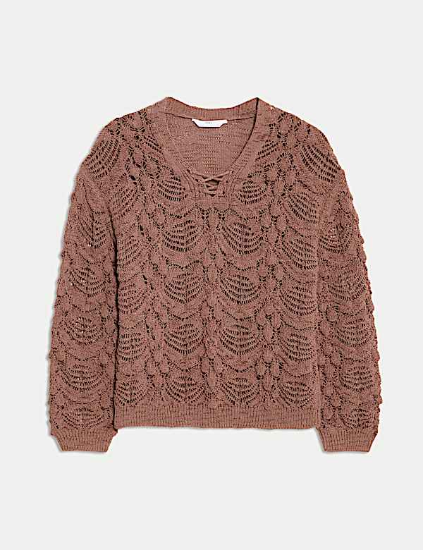 Dzianinowy sweter z mieszanki bawełny (6–16 lat) - PL