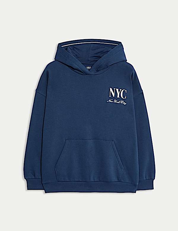 Hoodie mit hohem Baumwollanteil und Zeichnung (6–16 J.) - AT