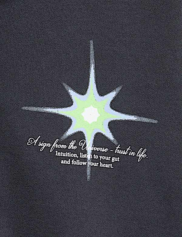 Sweat zippé à capuche en coton à motif graphique étoile (du 6  au 16 ans) - BE