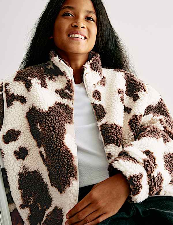 Borg Pony Print Jacket (2-16 Yrs)