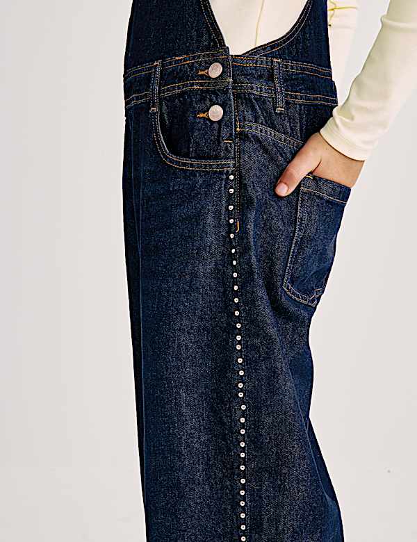 Denimlatzhose mit ausgestelltem Bein (2&ndash;16 J.) - AT