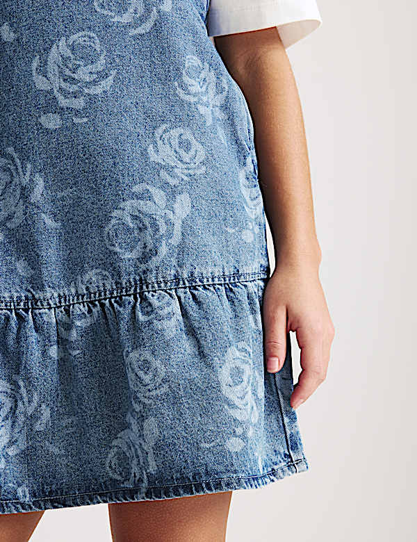 2pc Floral Print Denim Dress and Top (2-16 Yrs) - US