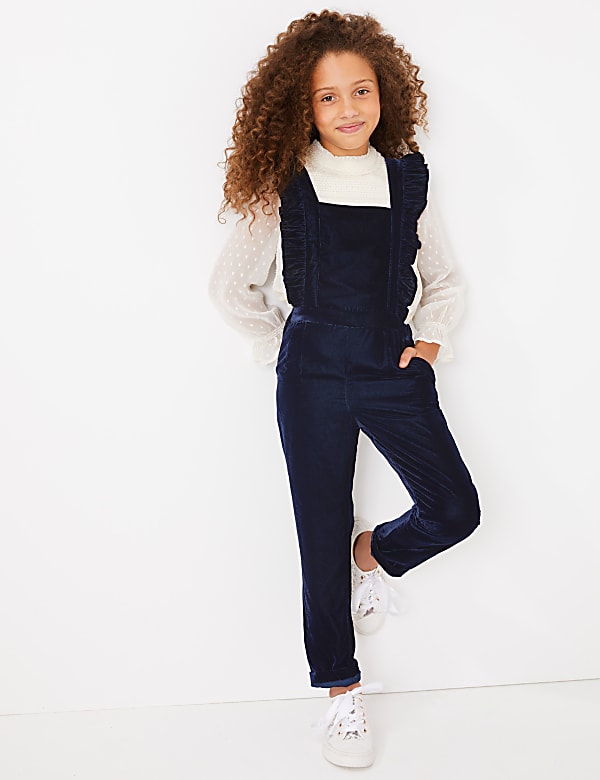 Velvet Ruffle Jumpsuit (3-16 Years)