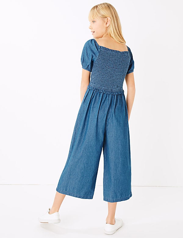 Denim Shirred Jumpsuit (6-16 Yrs)