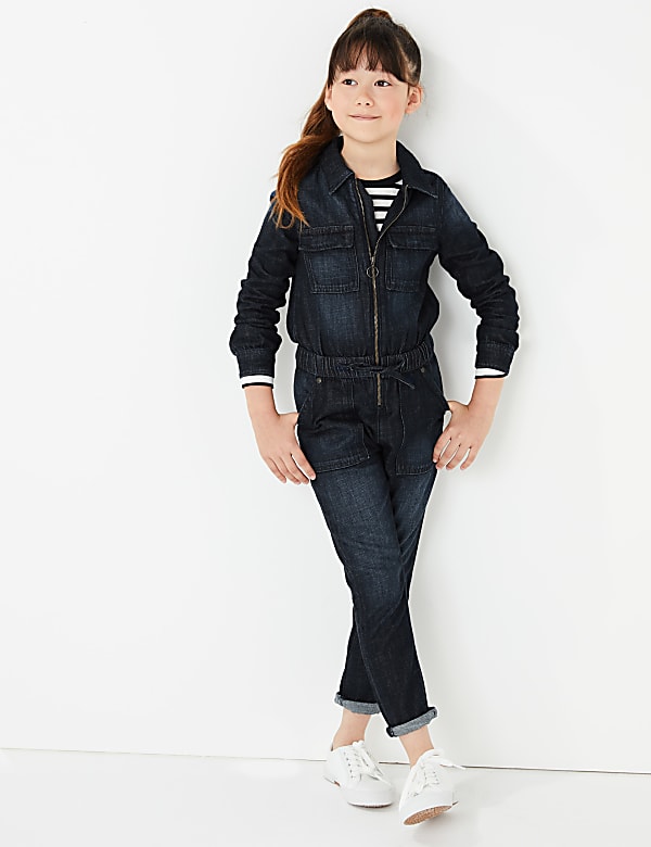 Denim Zip Front Boilersuit  (3-16 Yrs)