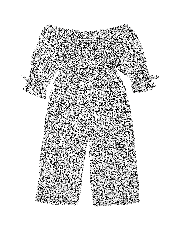 Floral Print Shirred Jumpsuit (6-14 Yrs)