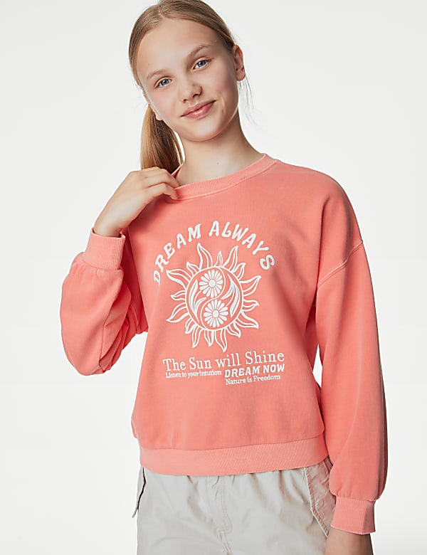 Cotton Rich Slogan Sweatshirt (6-16 Yrs)