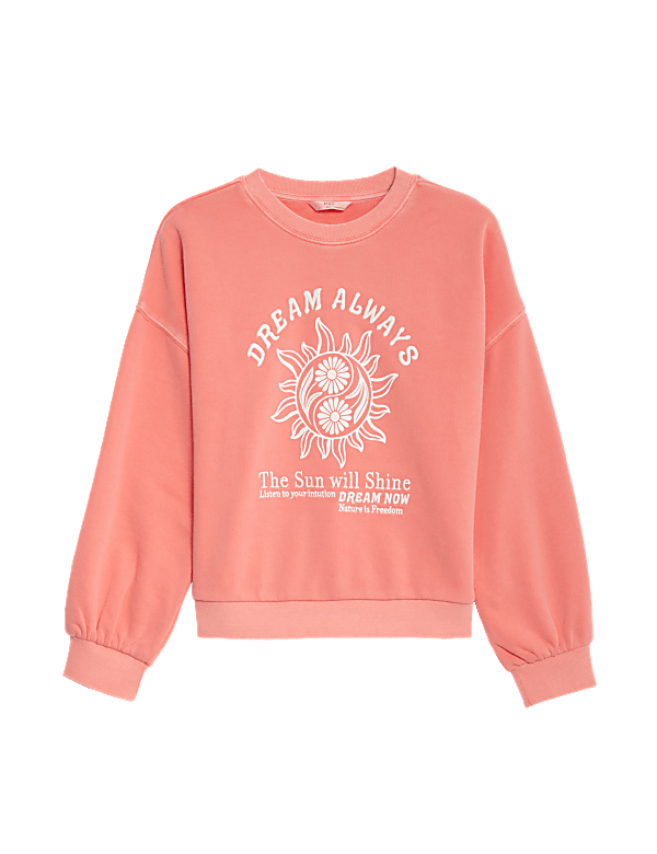 Cotton Rich Slogan Sweatshirt (6-16 Yrs)