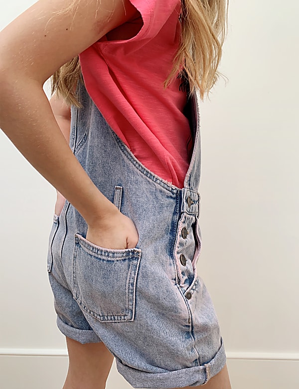 Pink Tie Dye Denim Dungarees (6-16 Yrs)