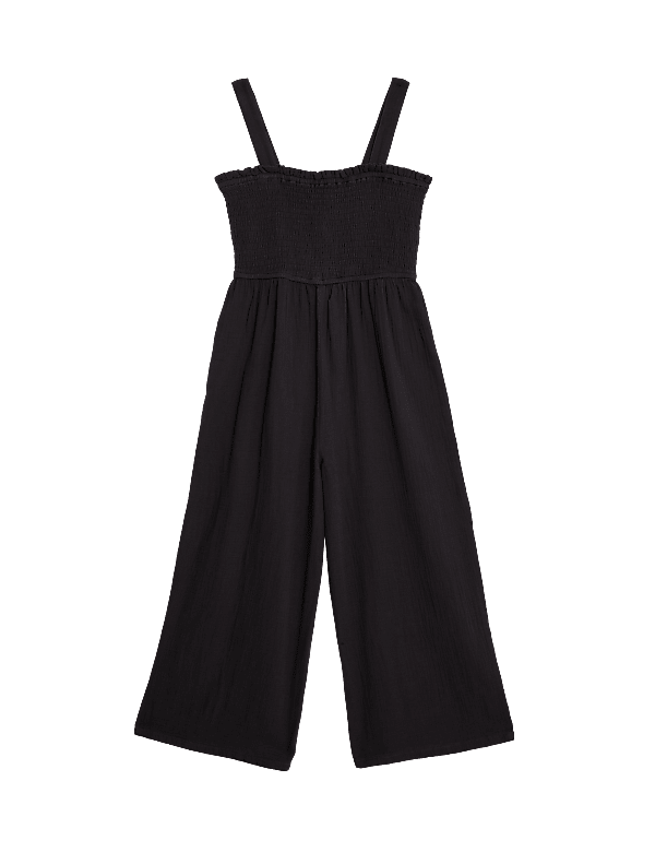 Pure Cotton Shirred Jumpsuit (6-16 Yrs)
