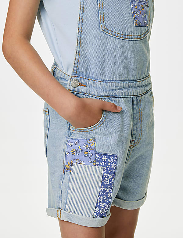 Denim Patchwork Dungarees (6-16 Yrs)