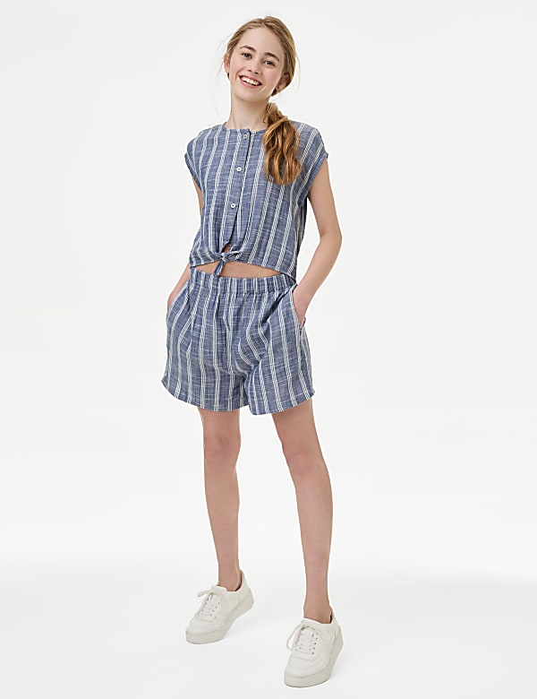 Cotton Rich Striped Playsuit (6-16 Yrs)