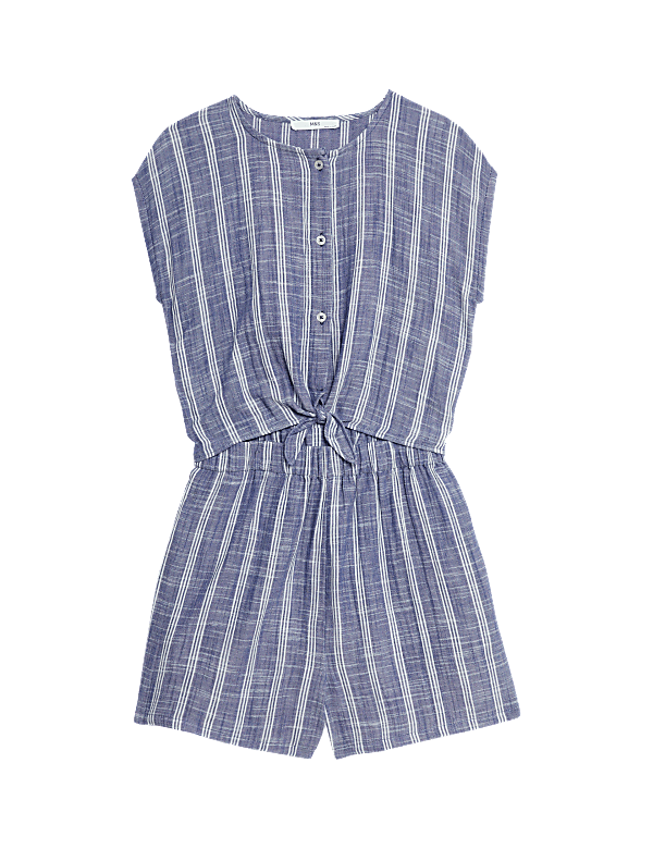 Cotton Rich Striped Playsuit (6-16 Yrs)